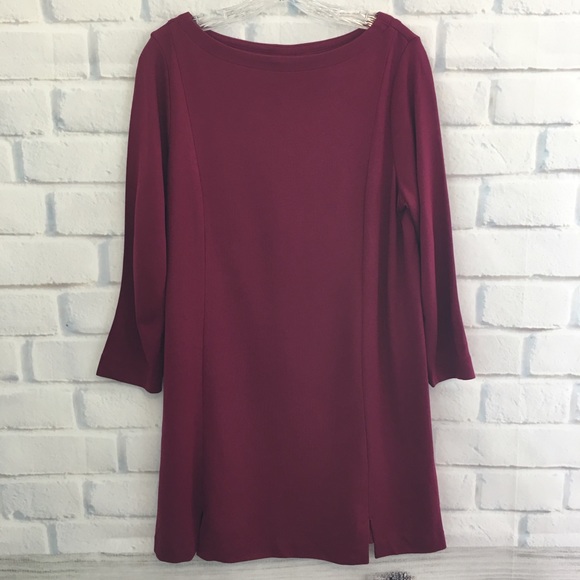 J.Jill Womens Ponte Knit Dress Wine Size Medium - Picture 2 of 5